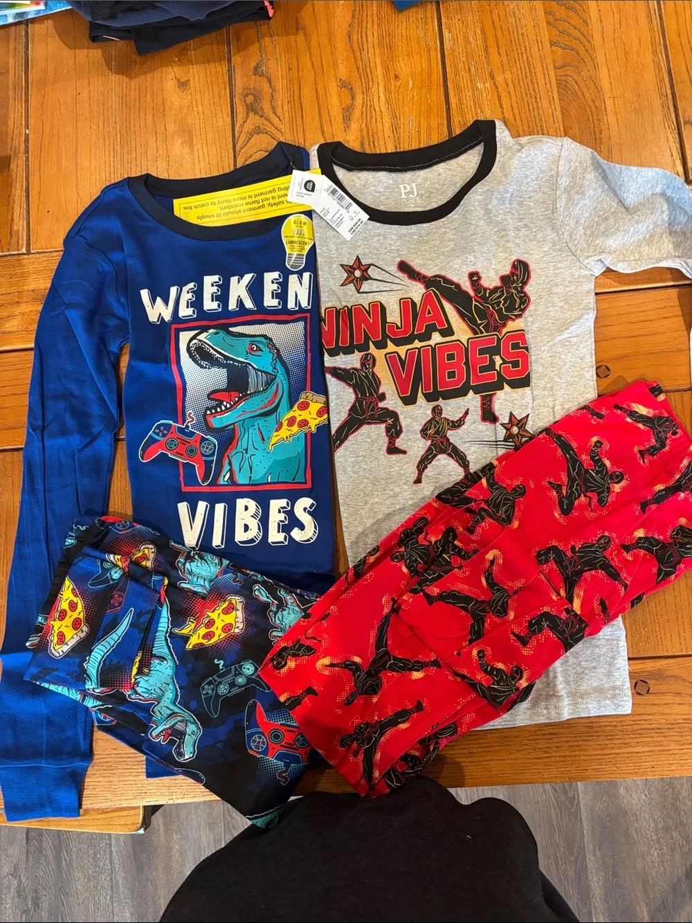 OshKosh B'gosh Boys Glow-in-the-Dark Graphic Pajama Tops - Blue & Gray